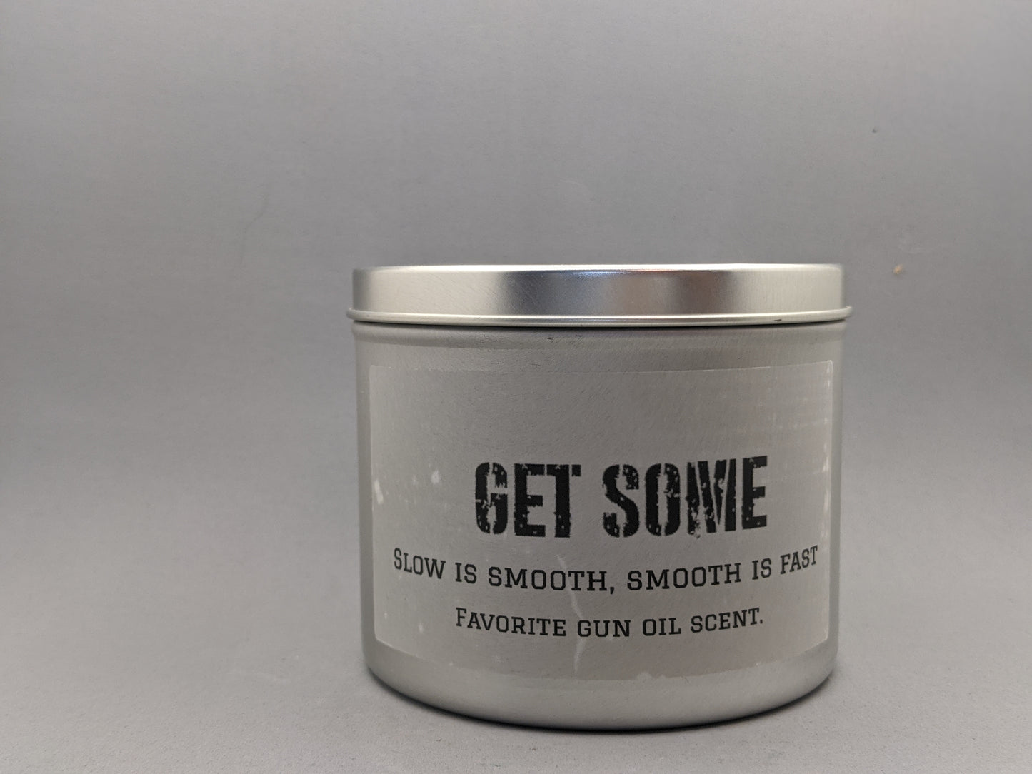 GET SOME - Slow is smooth, Smooth is fast Gun Oil 16oz candle image 0