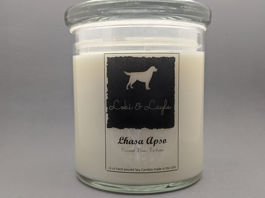 Lhasa Apso - Coconut Lime Verbena  16.5oz candle image 0