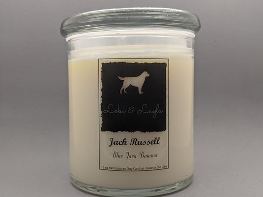 Jack Russell Terrier - Blue Java Banana 16.5oz candle image 0