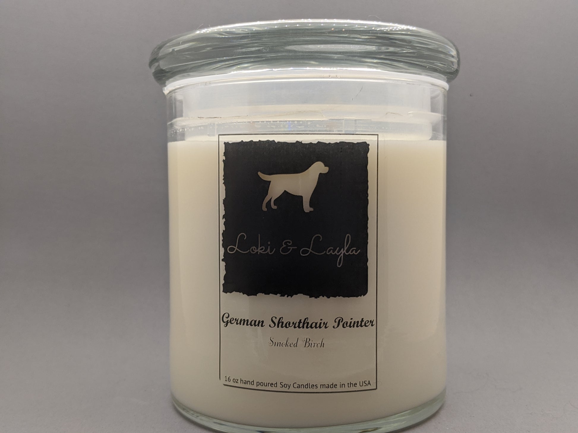 German Shorthair Pointer - Smoked Birch 16.5oz candle image 0