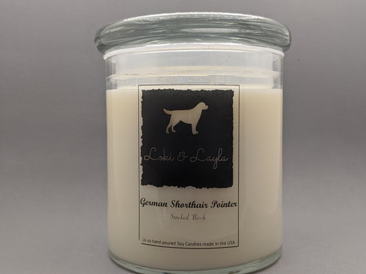 German Shorthair Pointer - Smoked Birch 16.5oz candle image 0