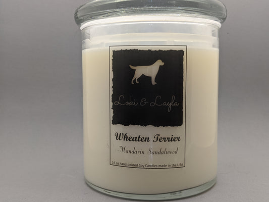 Wheaton Terrier - Mandarin Sandalwood 16.5oz candle image 0