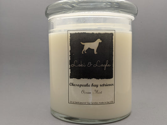 Chesapeake Bay Retriever - Ocean Mist 16.5oz candle image 0