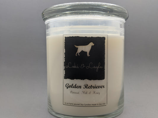Golden Retriever - Oatmeal, Milk & Honey 16.5oz candle image 0