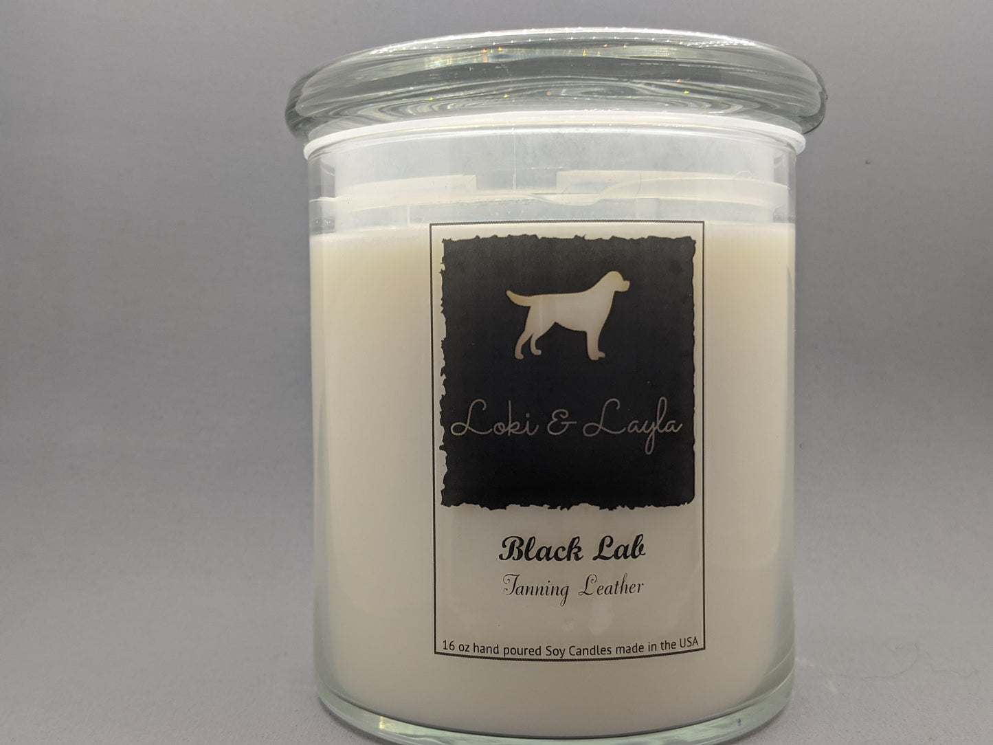Black Lab - Leather  16.5oz candle image 0