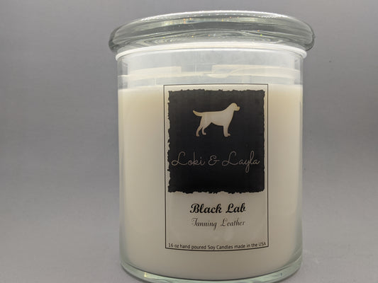 Black Lab - Leather  16.5oz candle image 0