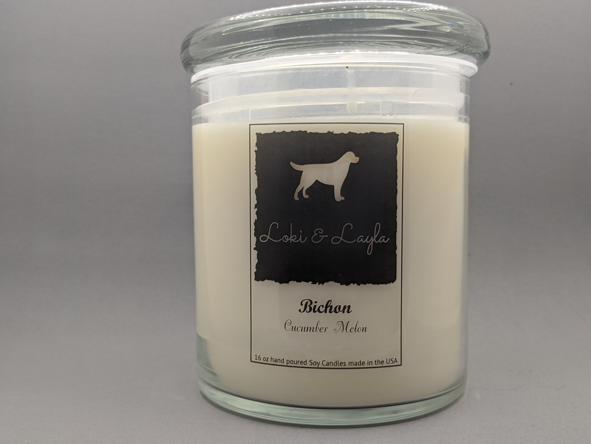 Bichon Frise - Cucumber Melon 16.5oz candle image 0