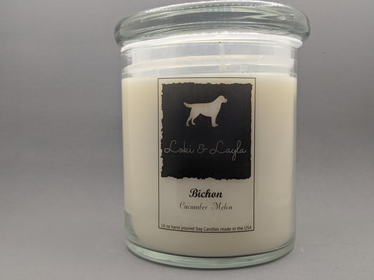 Bichon Frise - Cucumber Melon 16.5oz candle image 0