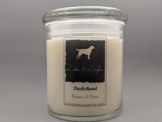 Dachshund - Bananas & Creme 16.5oz candle image 0