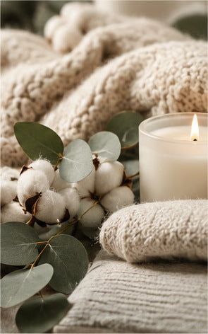 Loki & Layla clean cozy fragrance category editorial photograph